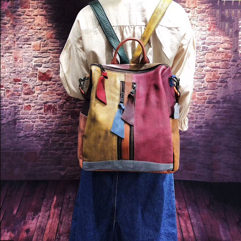 Women's Cowhide Leather Backpack
