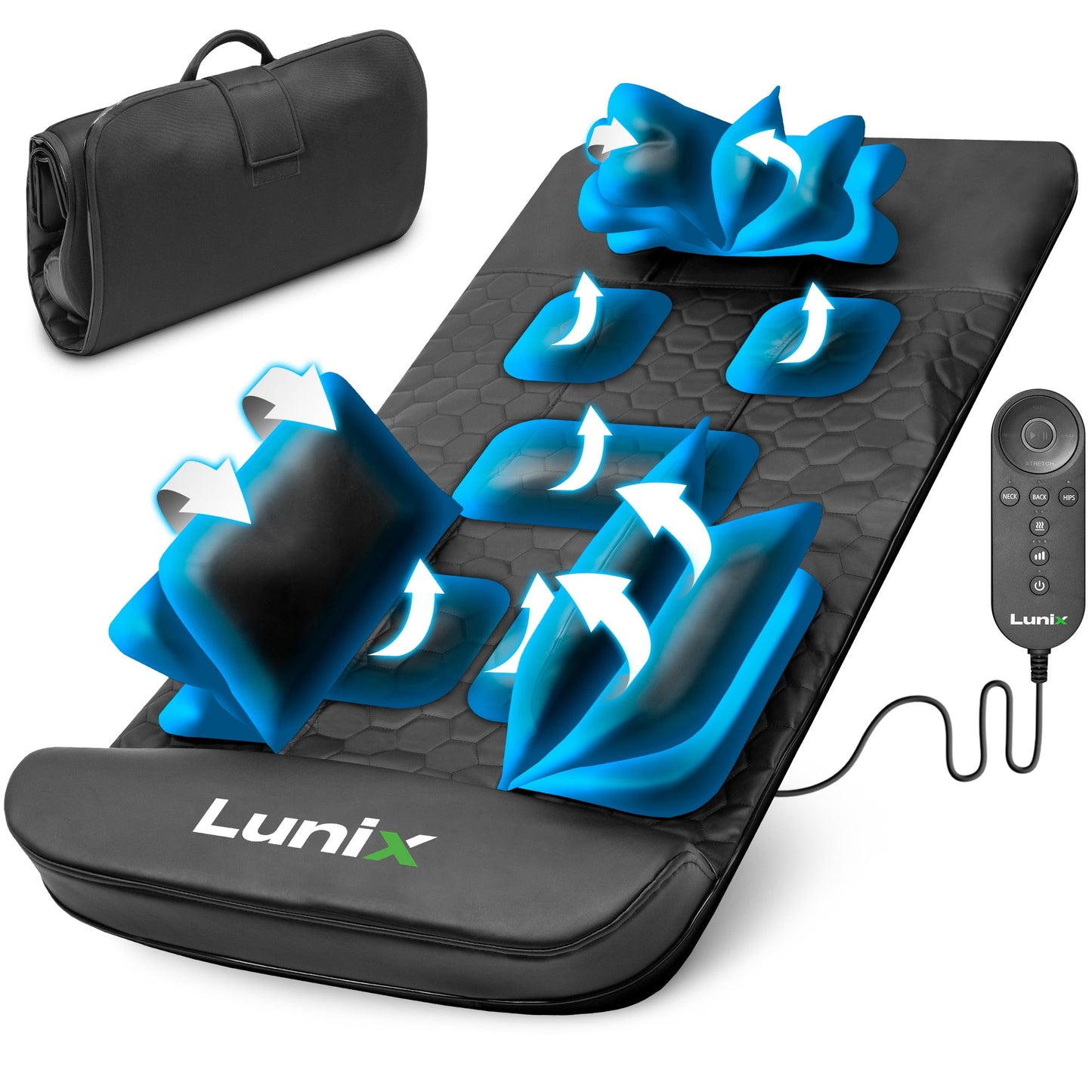 LX27 Stretching Mat Massager, Charcoal Black
