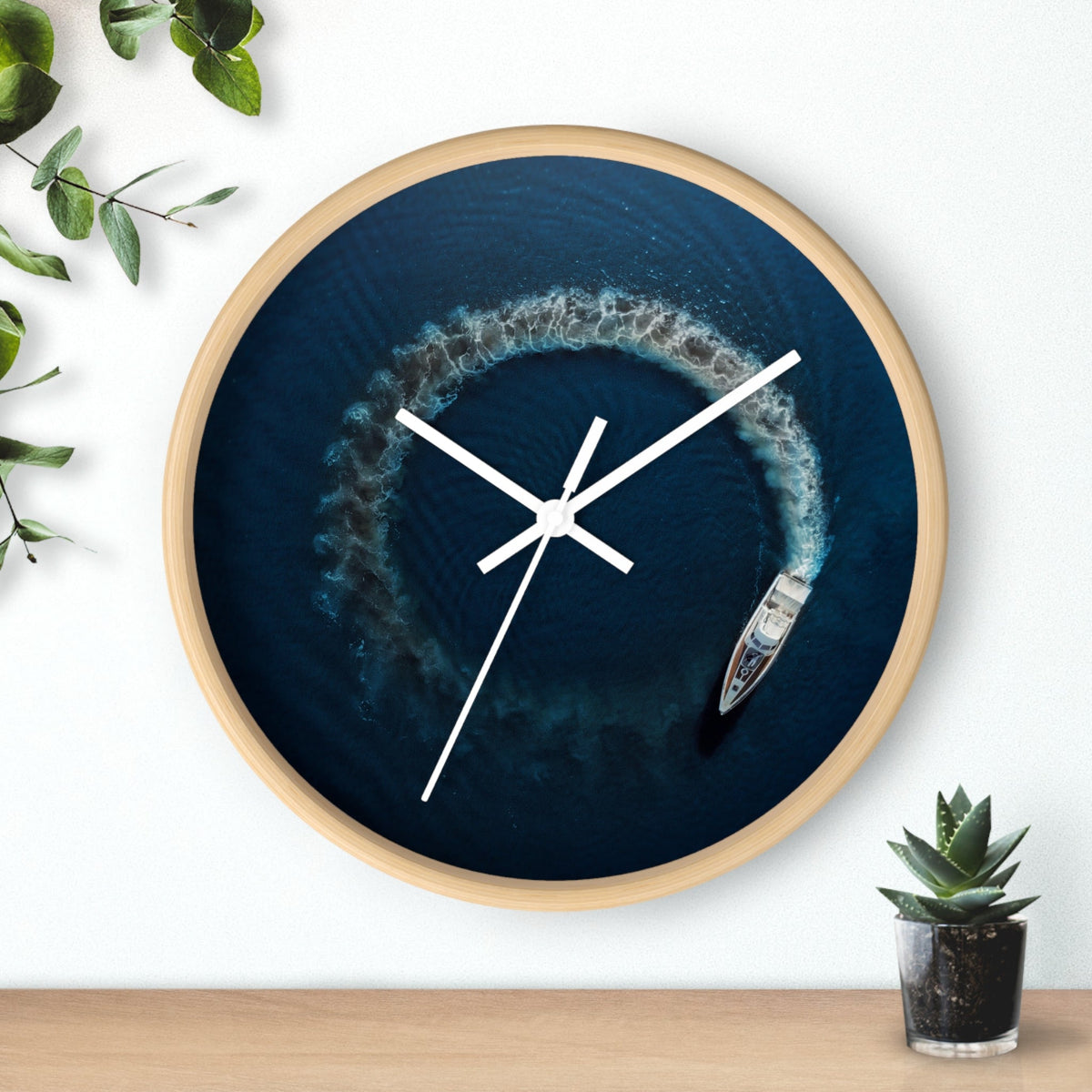 Boat in Circles Wall clock
