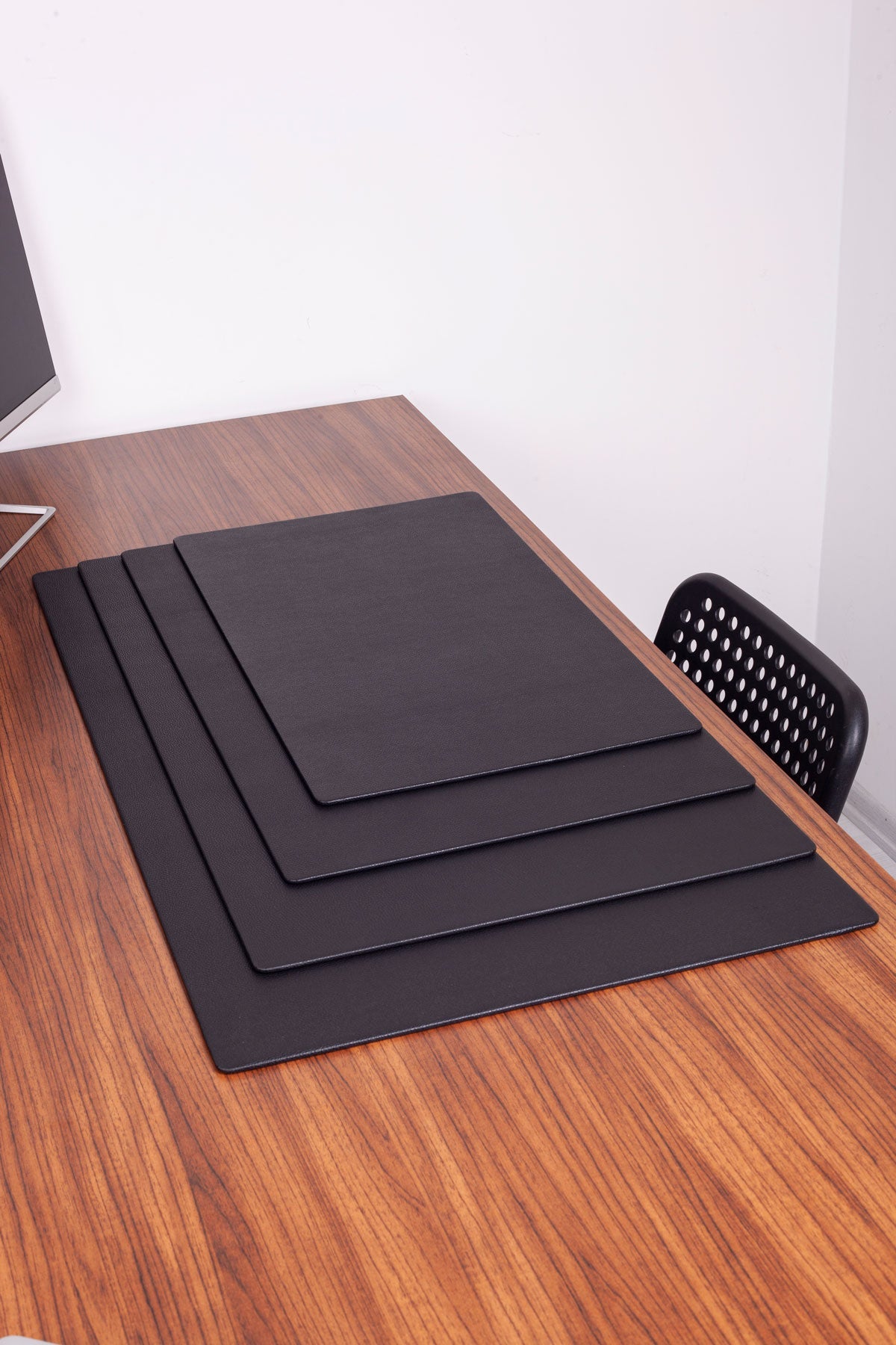 Leather Desk Desk Black 80x45cm
