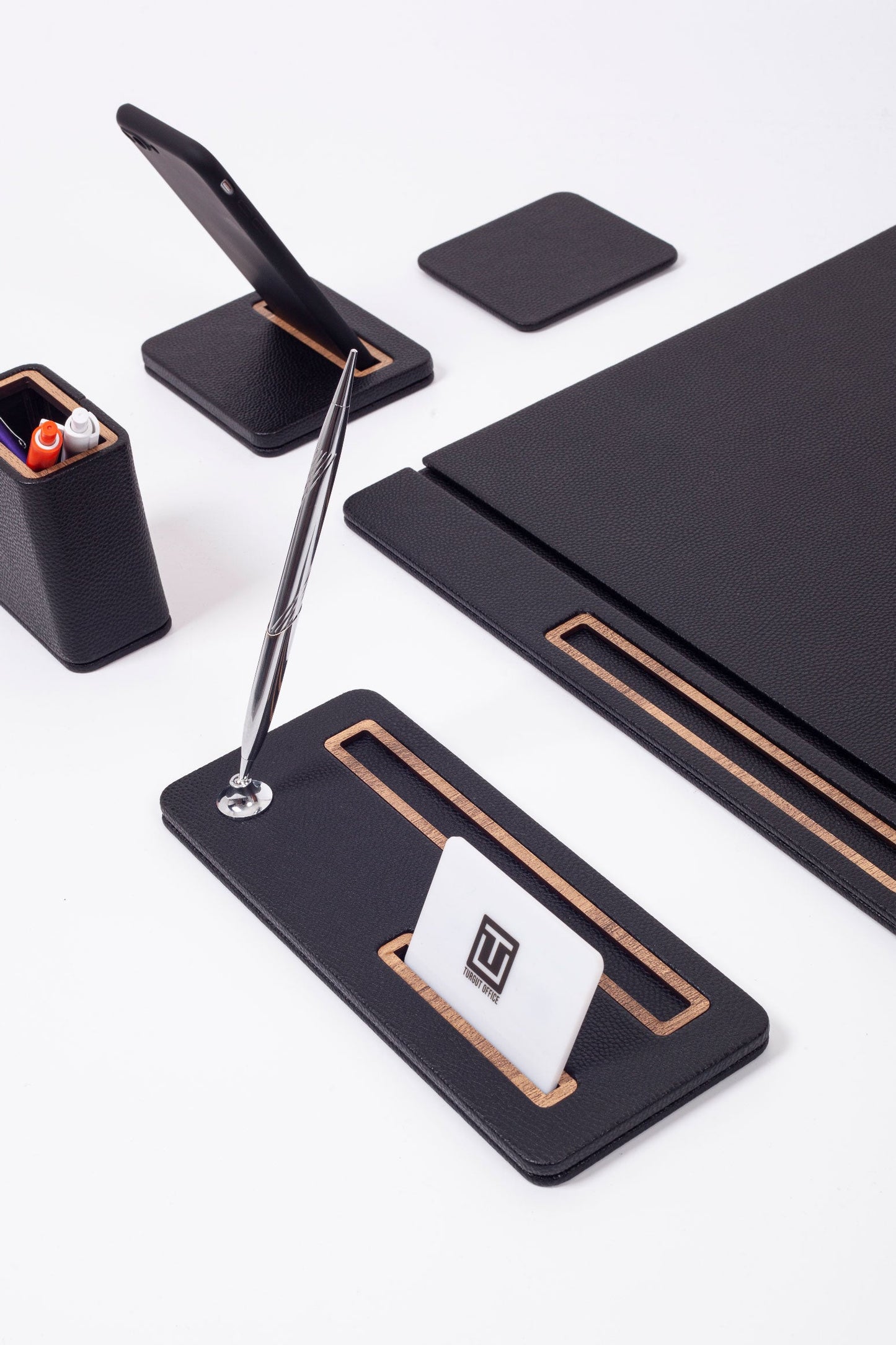 Porto Leather Desk Set 6 Piece Covered Model
