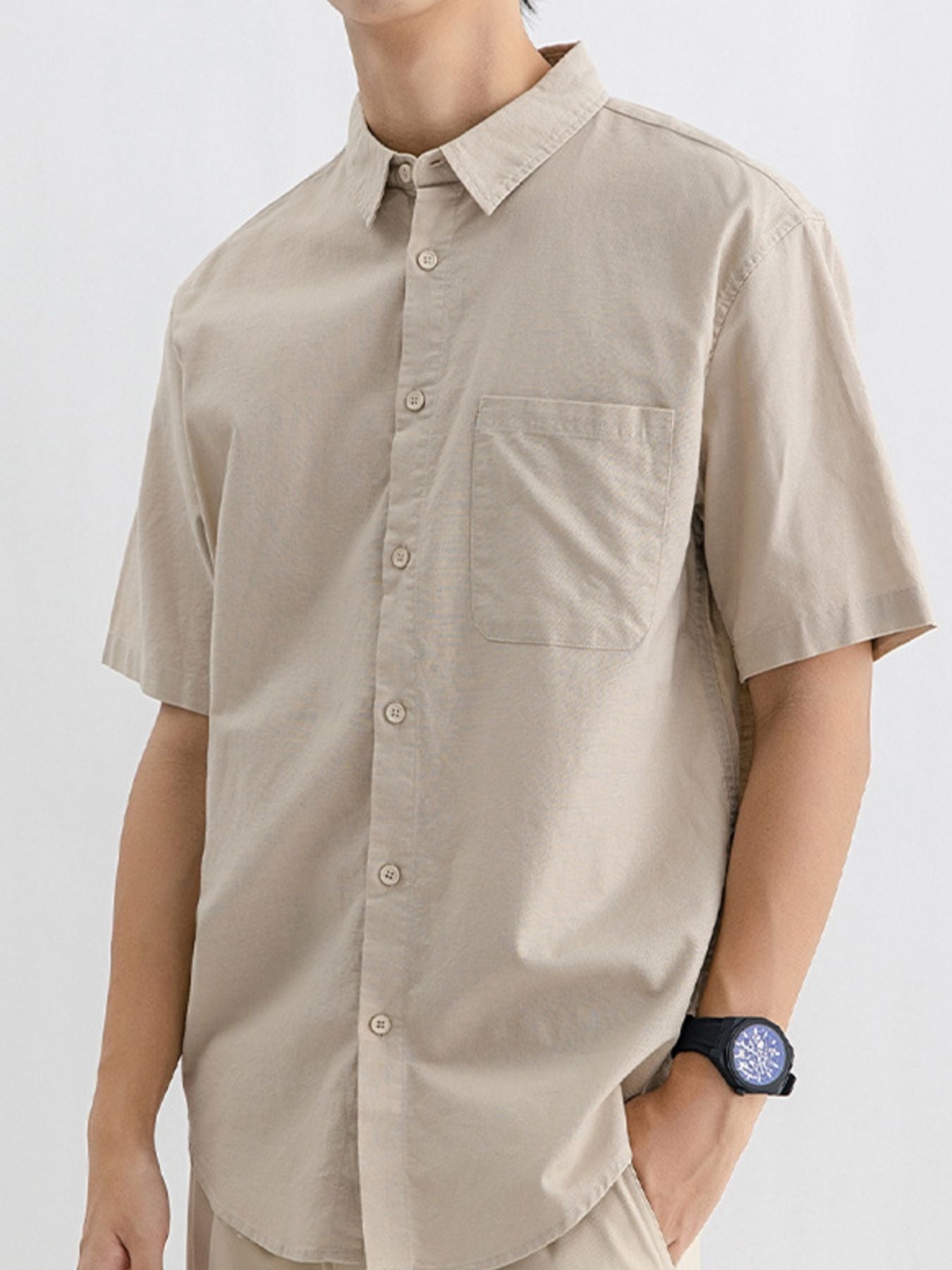Men's Plus Size Button Up Short Sleeve Shirt