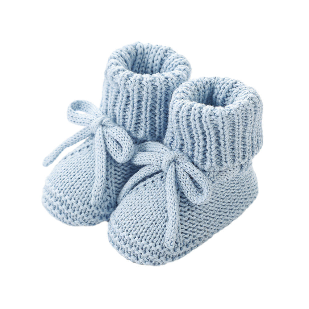 Bow-tie Strap Knitted Toddler Shoes