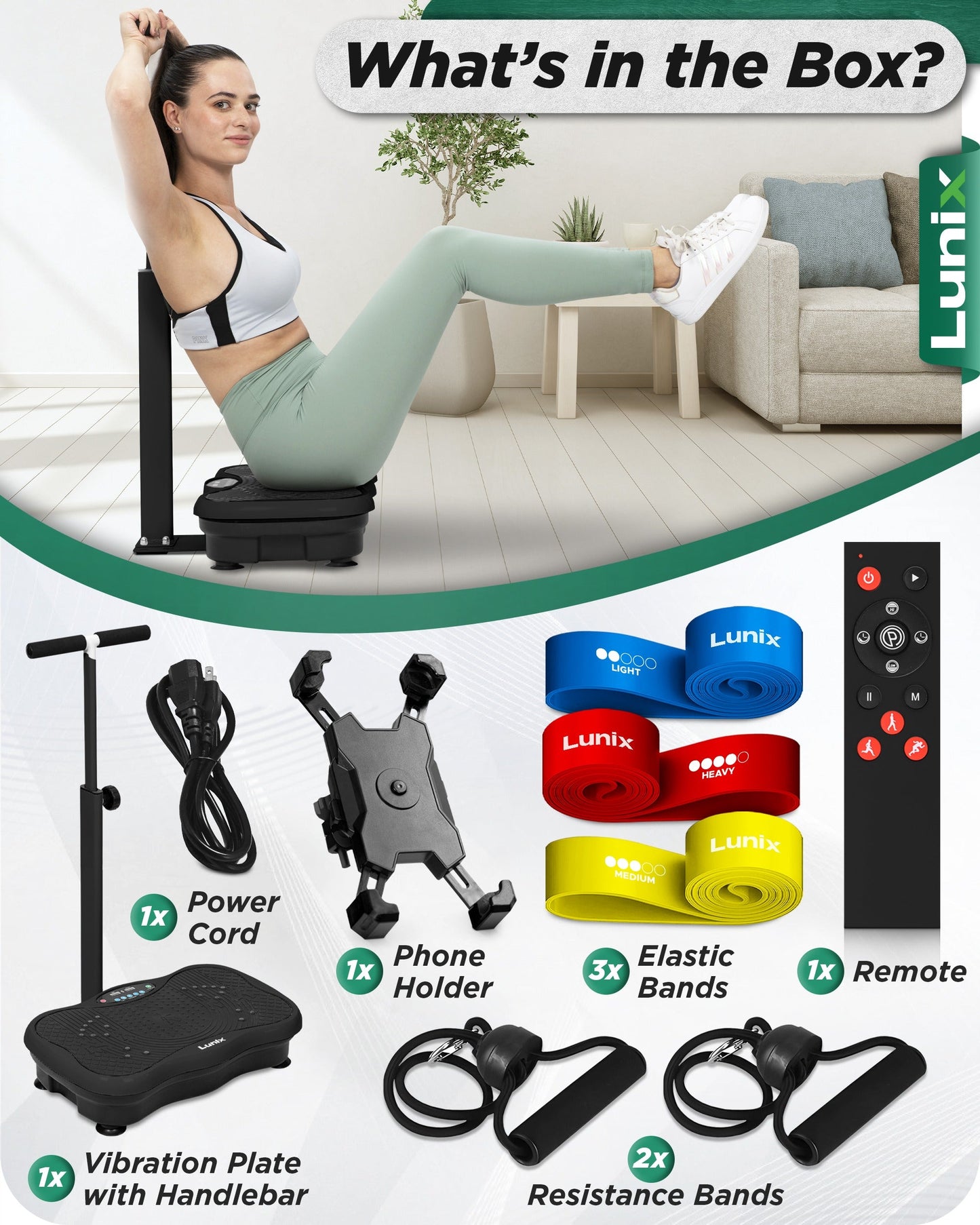 LX18 Vibration Plate, Charcoal Black
