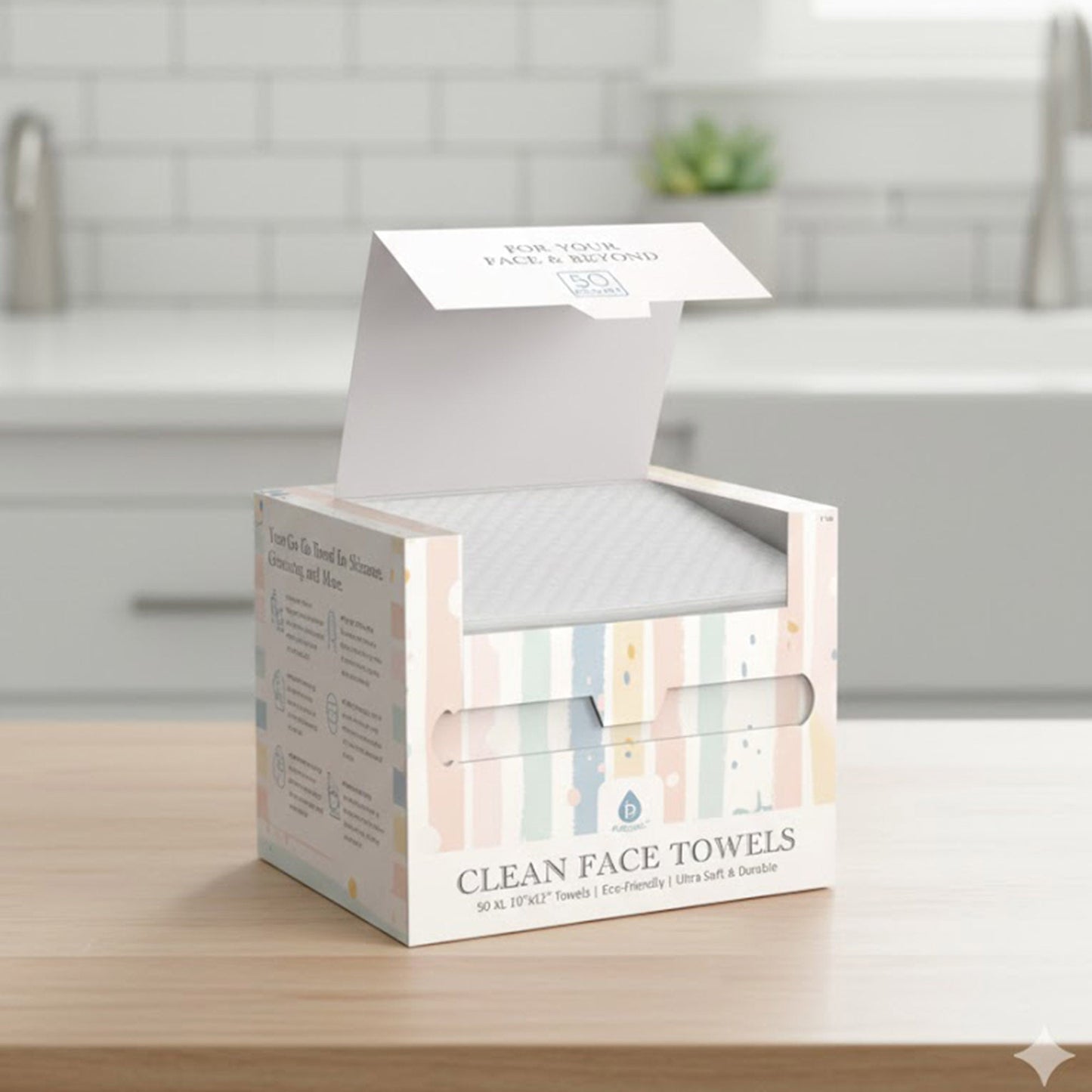 100 XL Clean Facial Towels – Biodegradable, Ultra-Soft & Safe for Sensitive Skin