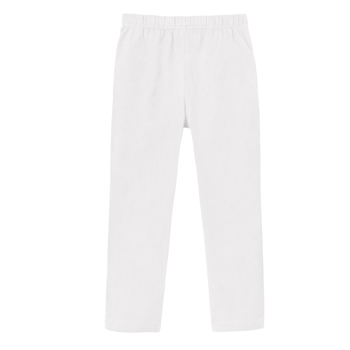 Girls Soft 100% Cotton UPF 50+ Jersey Pocket Pants | White