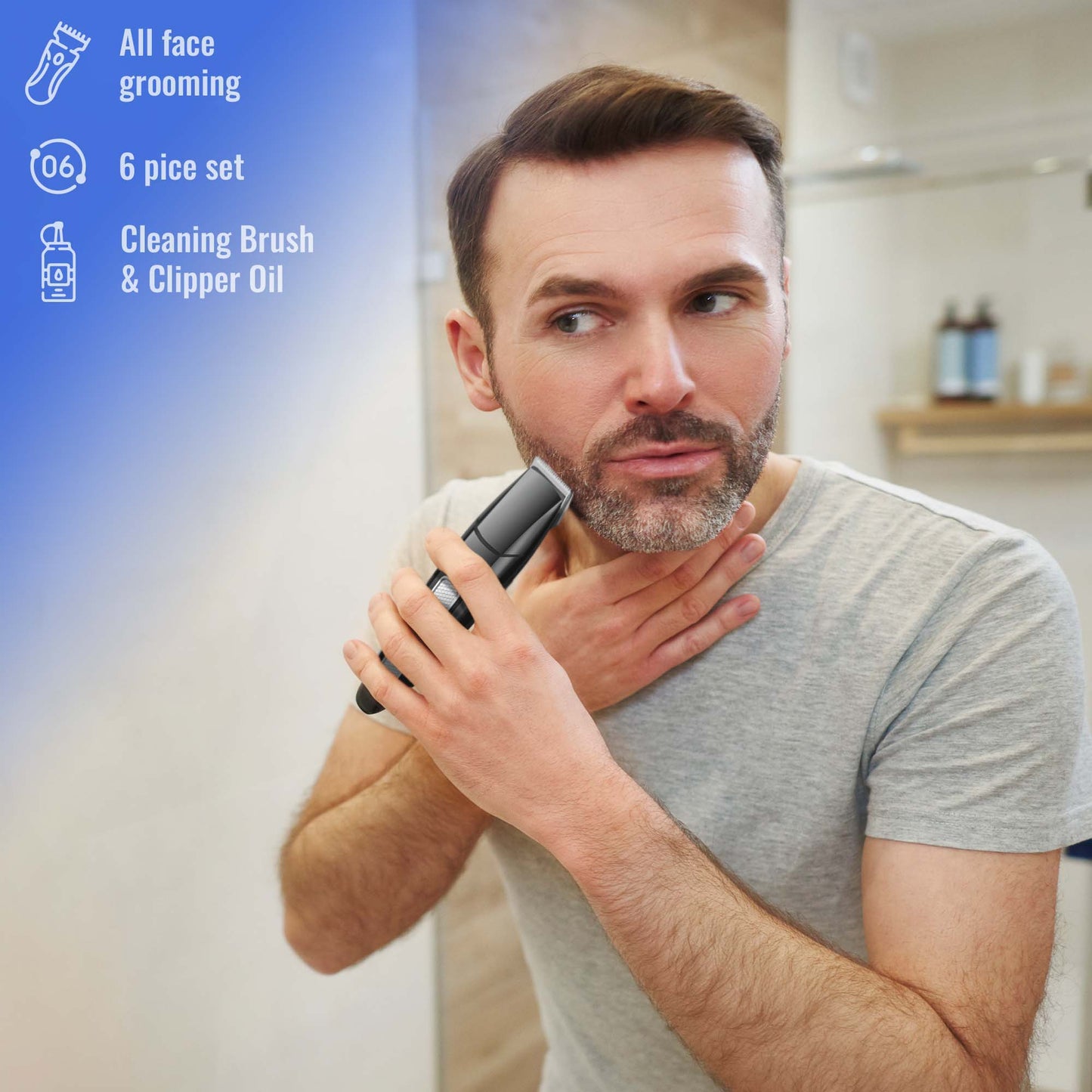 Mario Lopez Grooming Essentials Bundle with 10-Piece Trimming Kit & 4-Piece Beard Care Set