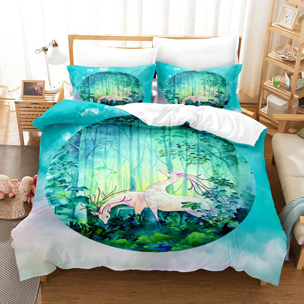 Cartoon Animal Deer Elk Bedding Set Quilt Cover Without Filler