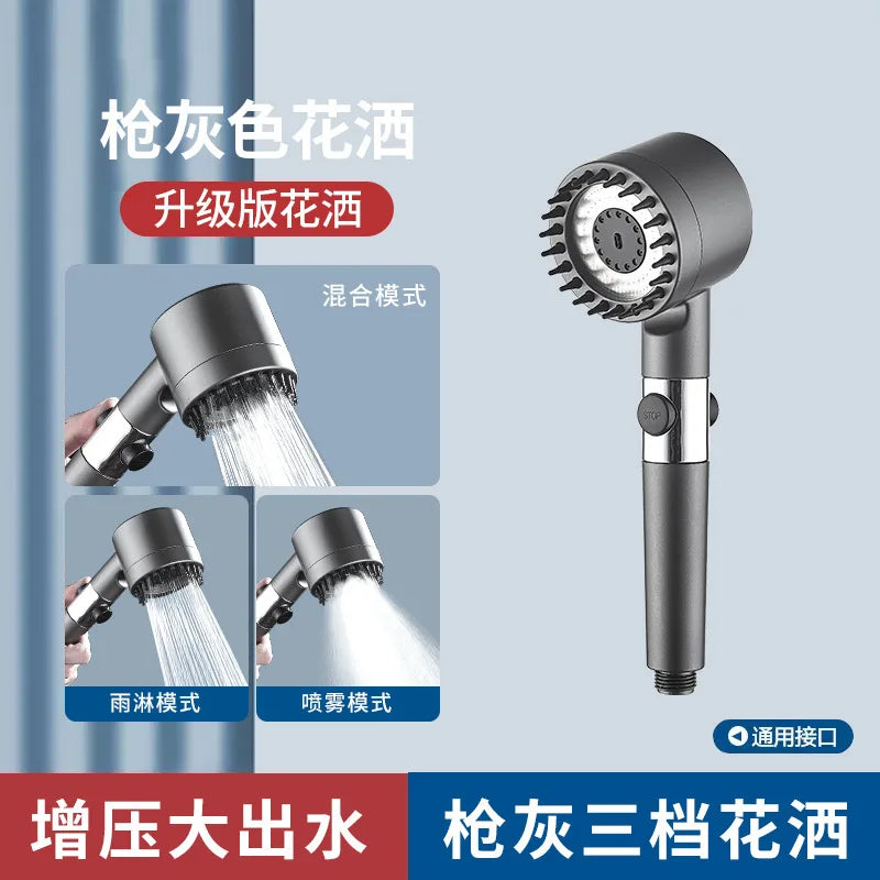 πΏ Three-Speed Adjustable Shower Head β Portable High-Pressure Shower Filter with Head Massage Function | Bathroom Accessories Essential