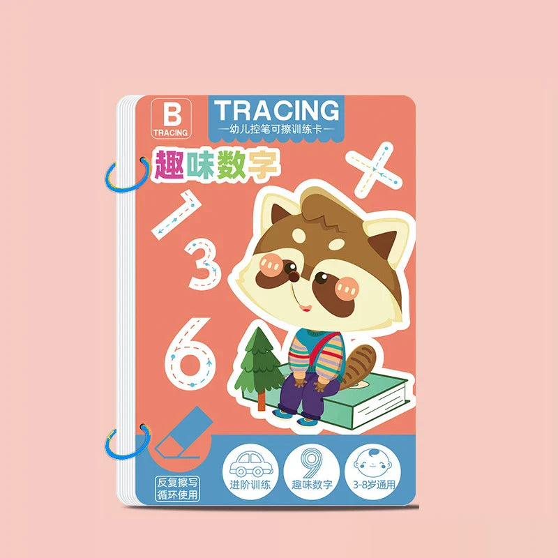 Toddler Pen Control Tracing Workbook Reusable Writing & Drawing Practice Book for Kids Ages 3-14+