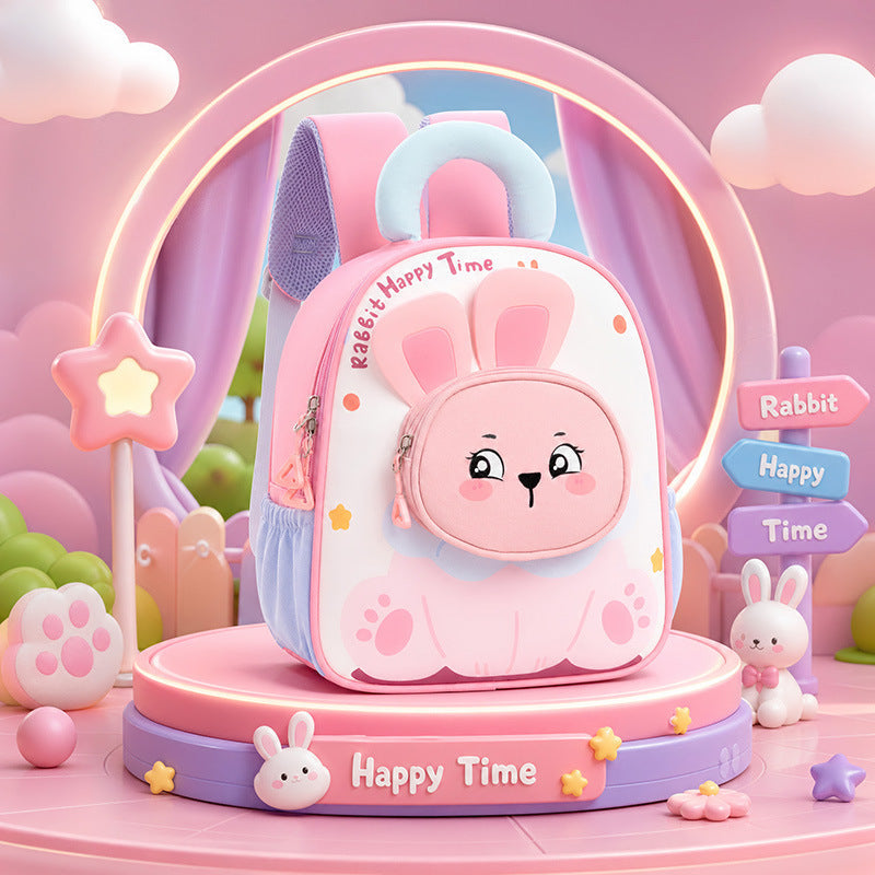 New Cartoon Childrens School Bag Lightweight And Cute For Girls