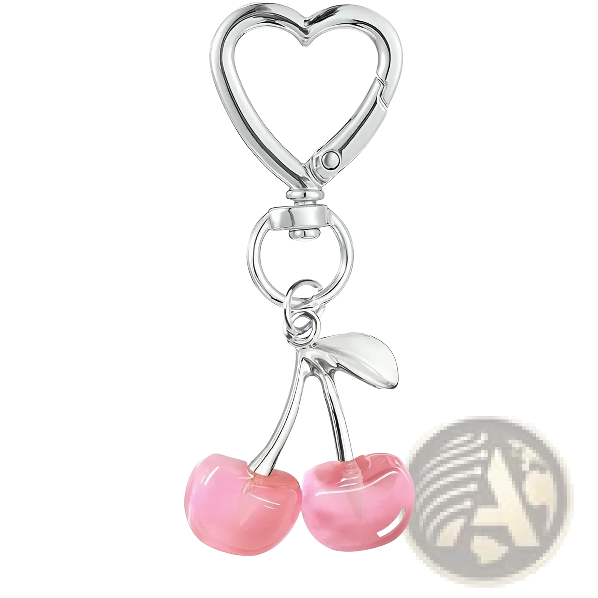 Cherry Bag Charm Heart Keychain