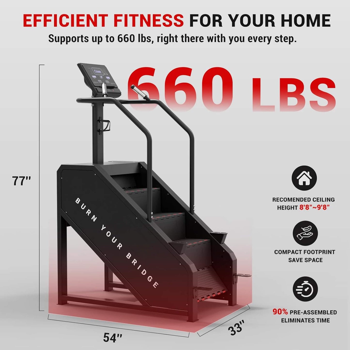 Commercial Stair Stepper With LED Display And 15 Resistance Levels (SAK91837)