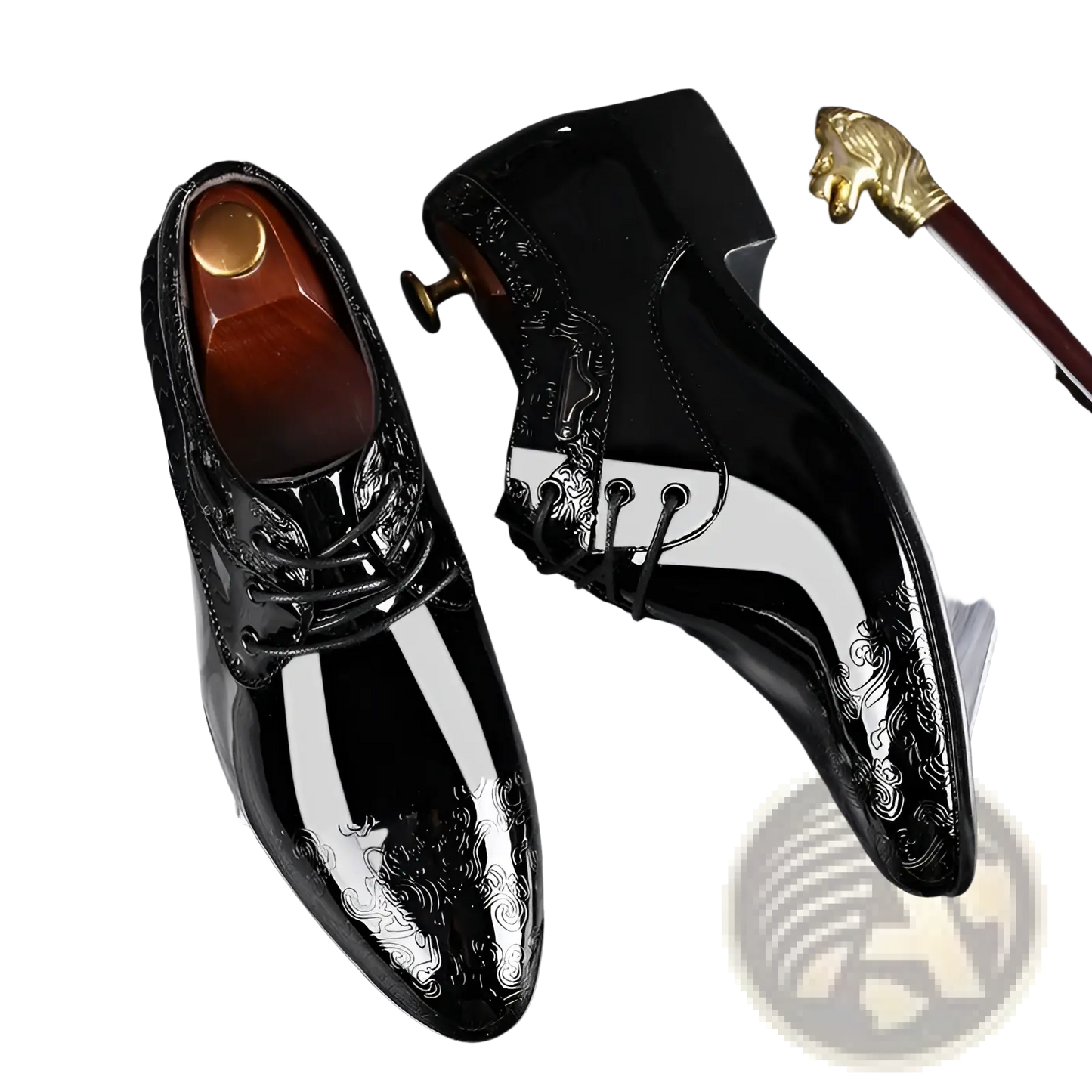 Embossed Patent Leather Men’s Formal Business Shoes