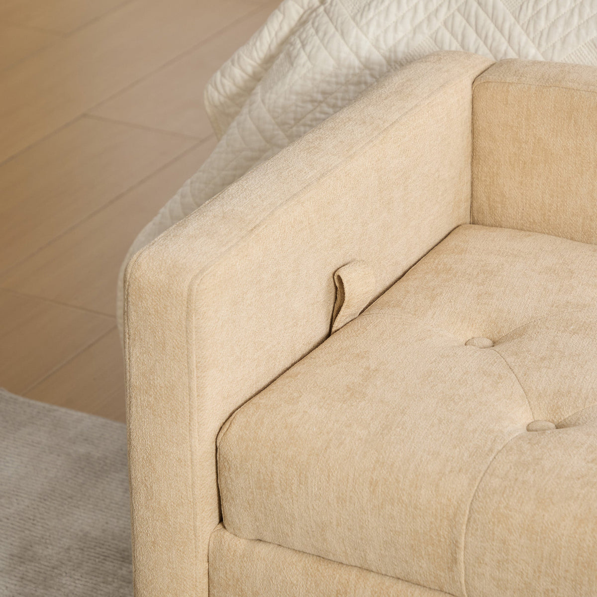 Upholstered Chenille Flip-Top Storage Bench