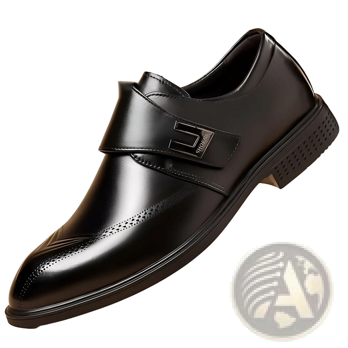 Full Grain Leather Brogue Dress Shoes with Pipe Toe