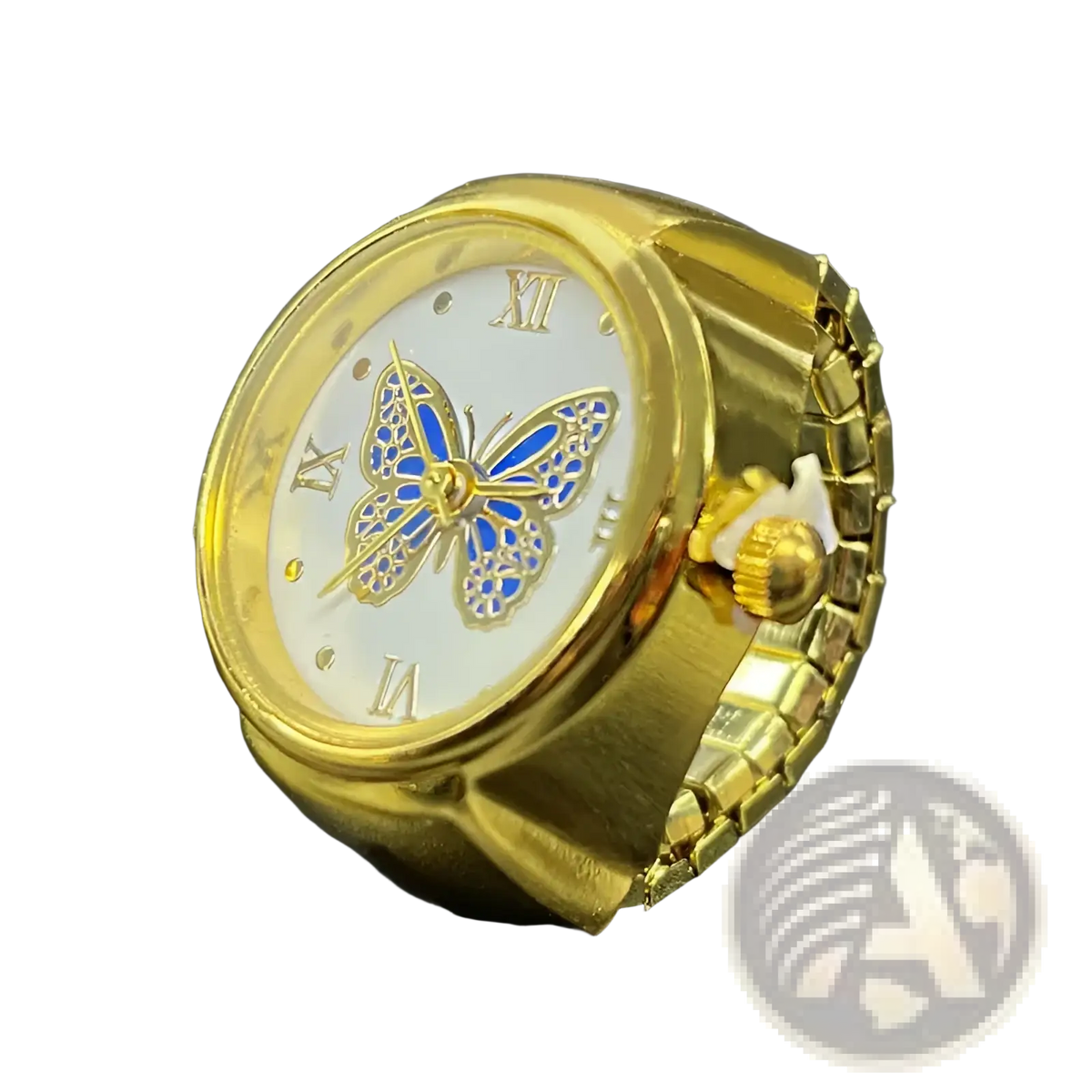 Gold Butterfly Watch Ring Stainless Steel Cute Jewelry