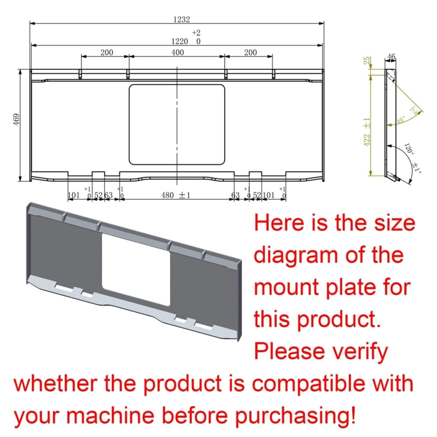 Heavy-Duty Round Hay Bale Grab Skid Steer Attachment (SAK45980)