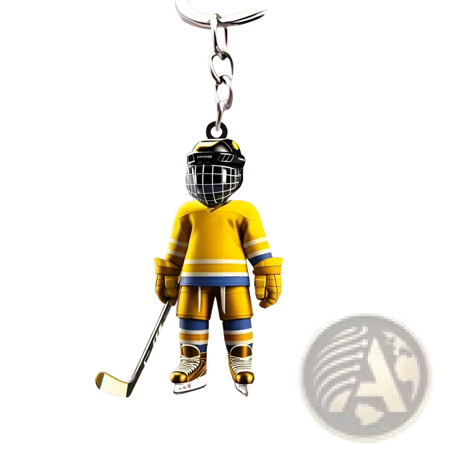 Hockey Player Acrylic Keychain Sports Backpack Charm