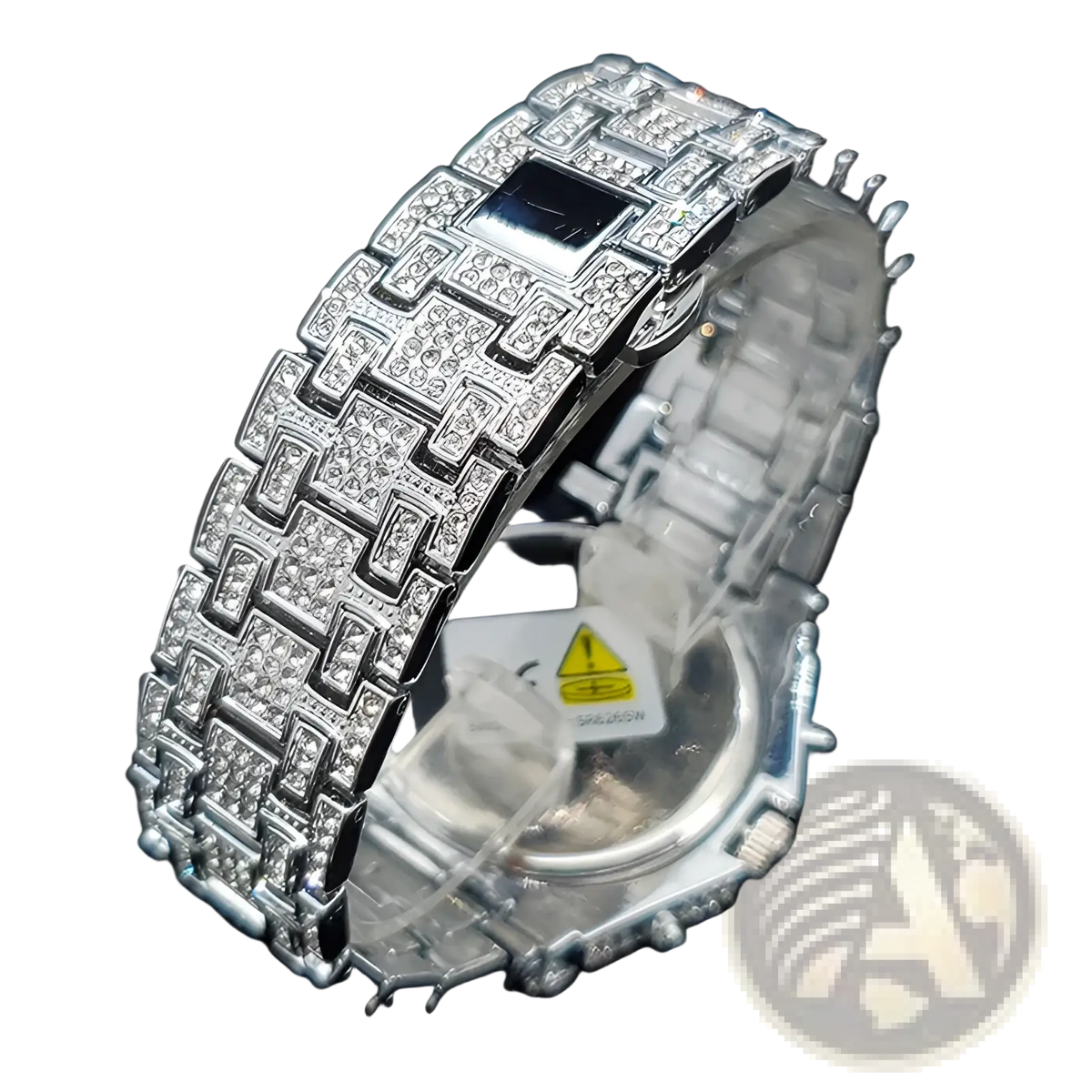 Iced Diamond Men's Quartz Watch Luxury Silver Hip Hop Timepiece