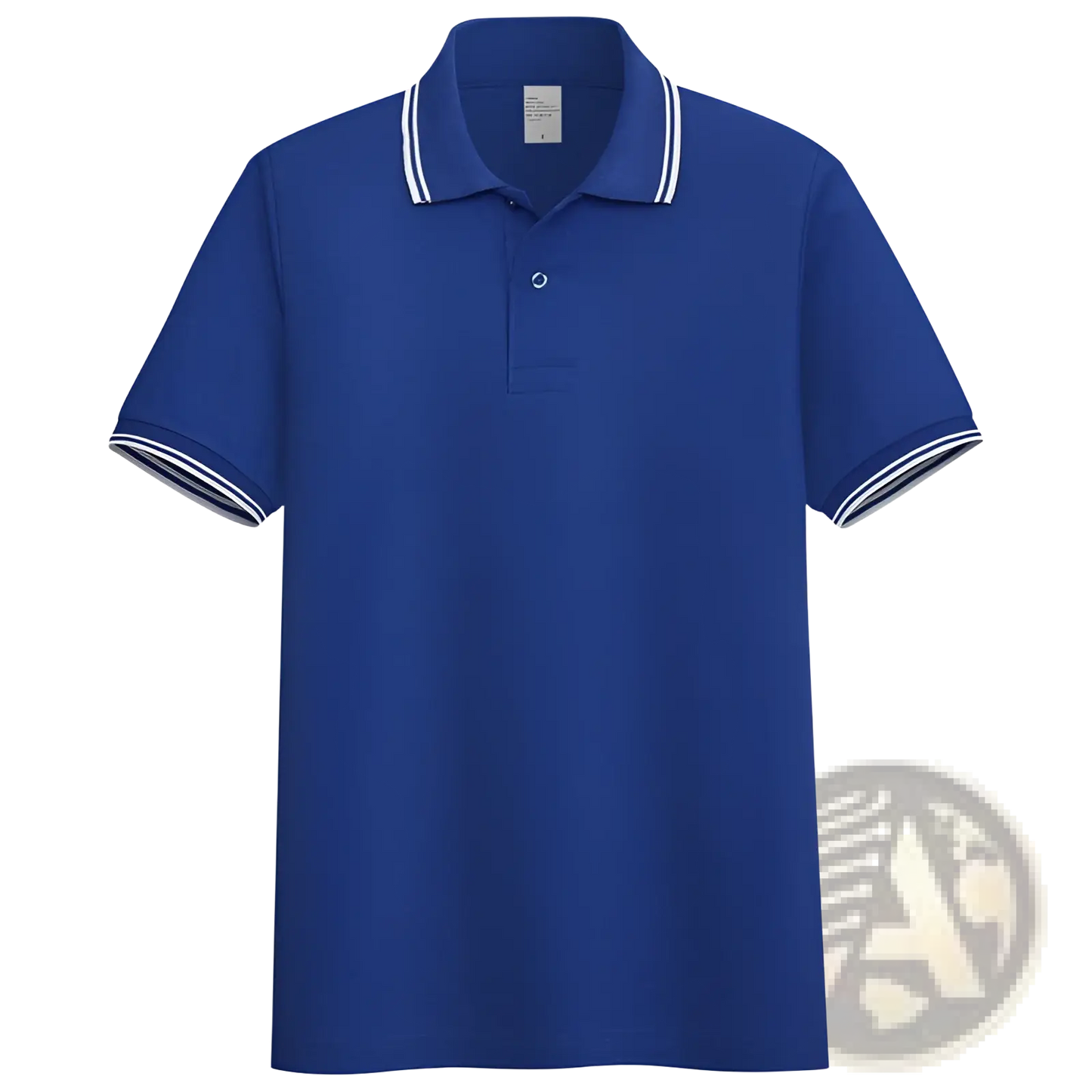 Men's Summer Striped Trim Stand Collar Polo Shirt