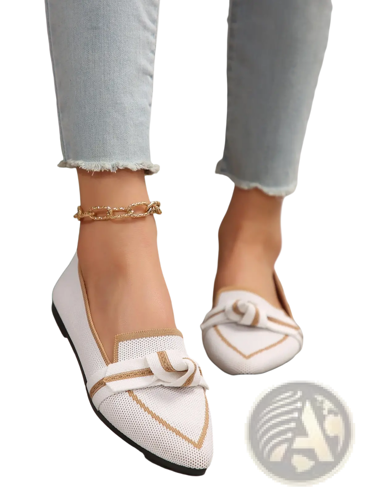 Pointed Flat Pumps Bow Detail Casual Plus Size Shoes