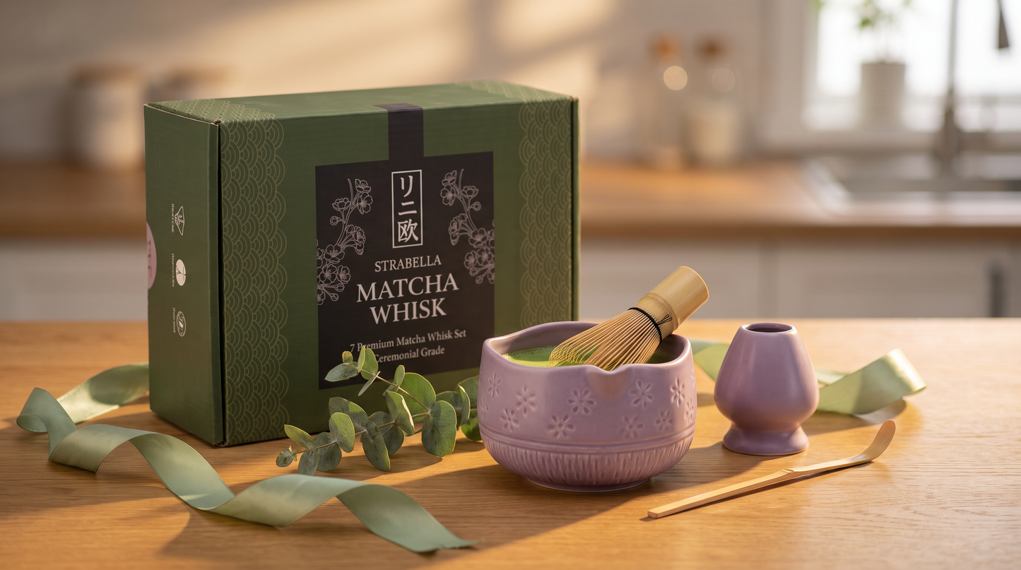 Matcha Whisk Set β Bamboo Chasen + Ceramic Chawan Gift Set