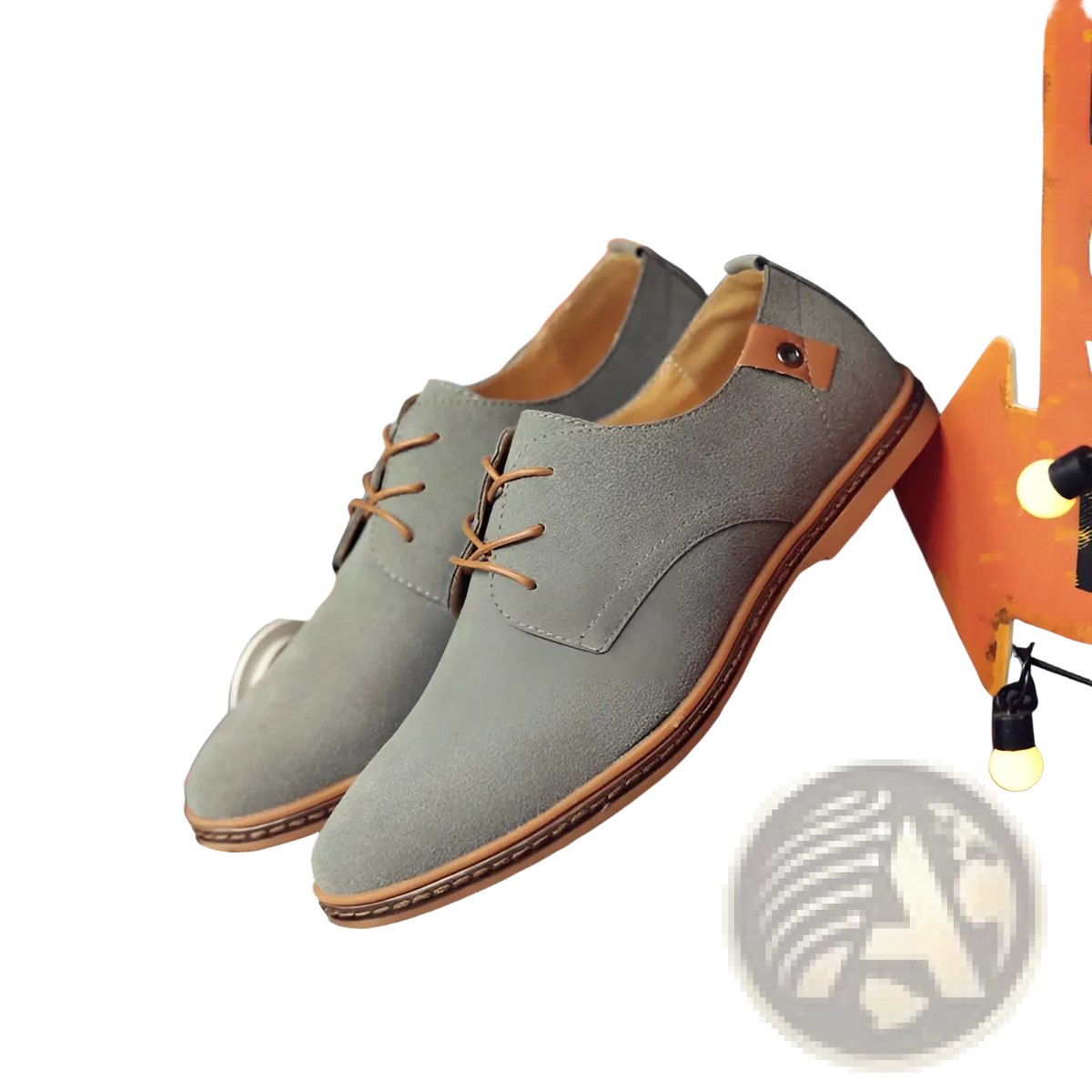 Suede Oxford Shoes Men's Lace Up Leather Flats