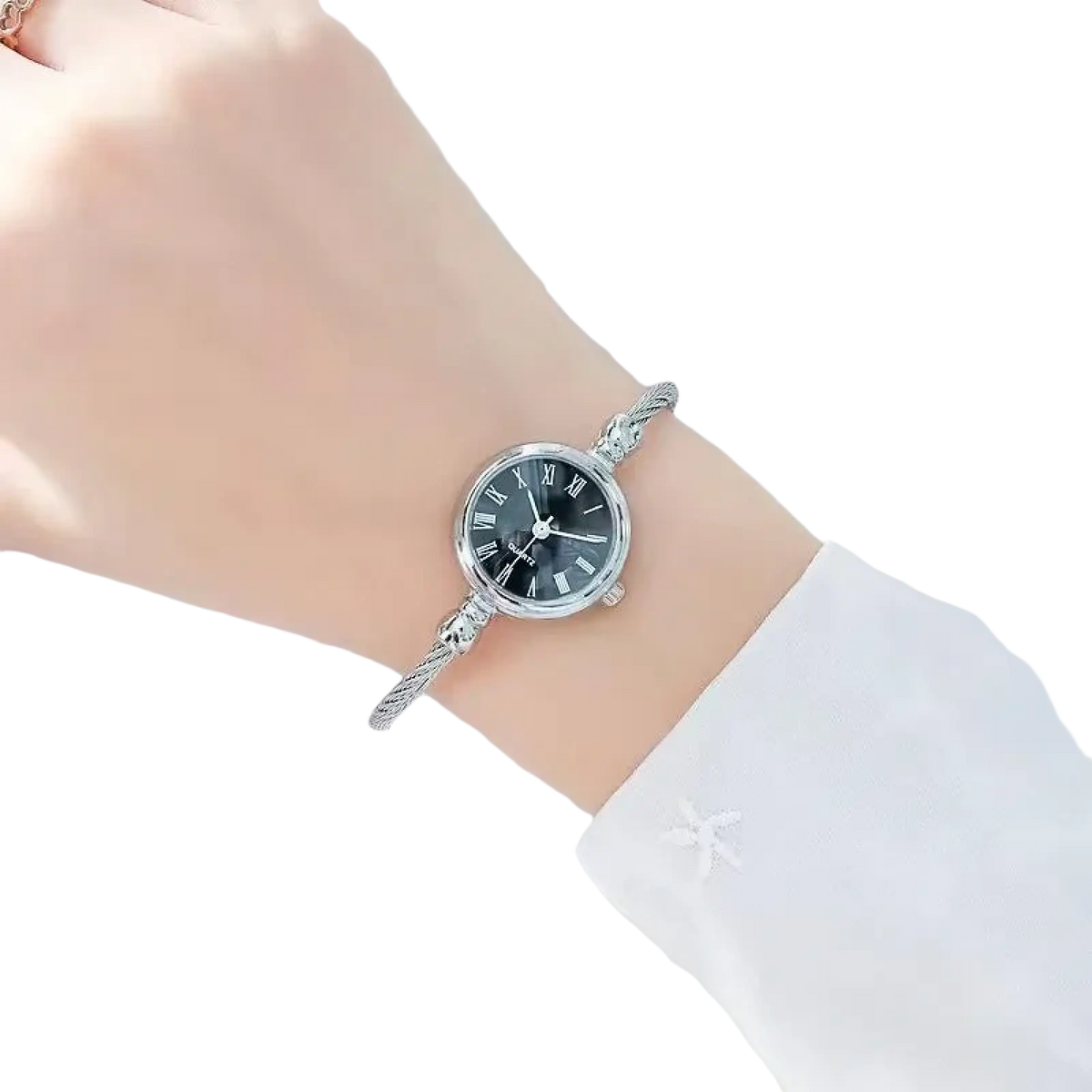 Women Stainless Steel Quartz Bangle Watch