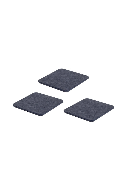 Leather Coaster Navy Blue 3 Pieces