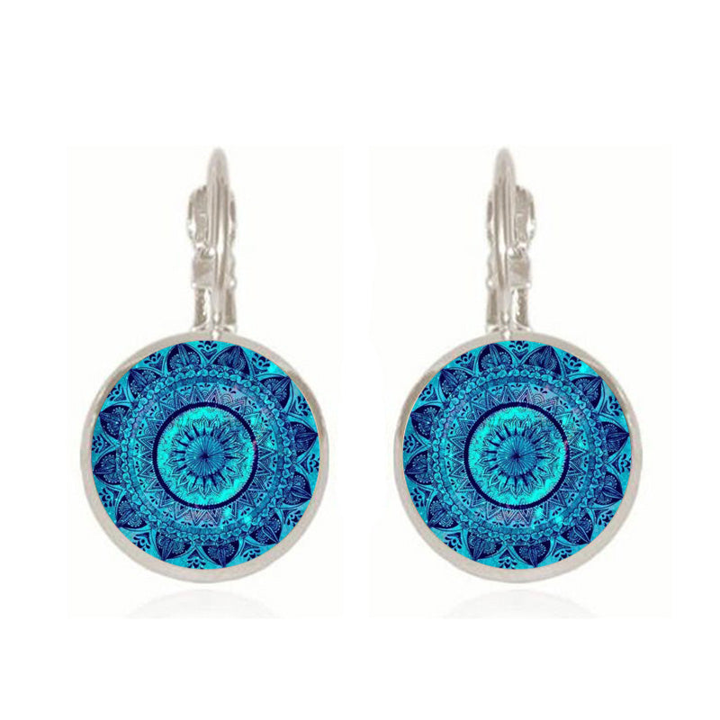 Charm Henna Yoga Amulet Mandala Earrings – Bohemian Drop Earrings