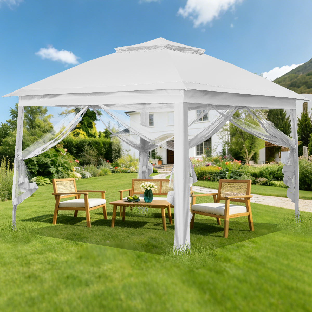 Ainfox 11ft X 11ft Patio Canopy For Outdoor Party Barberbue