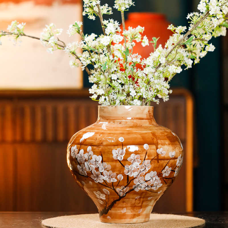 Hydroponic Decorative Ceramic Flower Vase – Brown Cloud Vortex