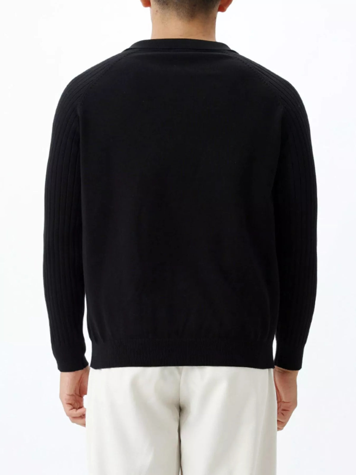 Men's Plus Size Classic Fit Ribbed Sleeve Knit Top