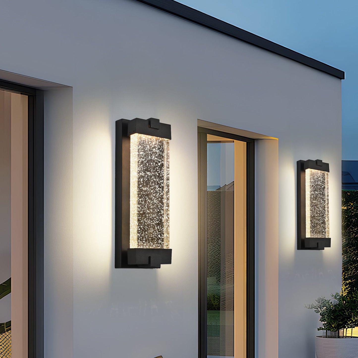 Black Aluminum Finish Outdoor Wall Light