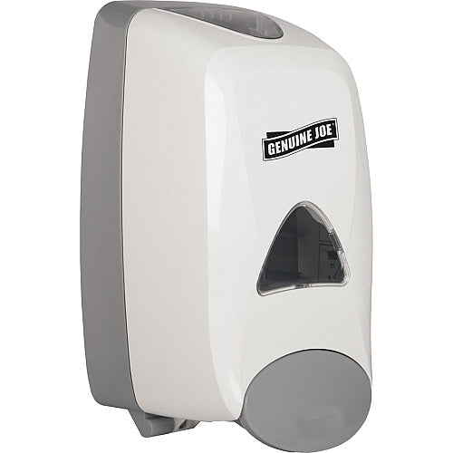 Genuine Joe 1250 ml Foam Soap Dispenser Manual - 1.32 quart Capacity - Site Window, Soft Push, Sanitary-sealed, Refillable - White - 1 Each (GJO10495)