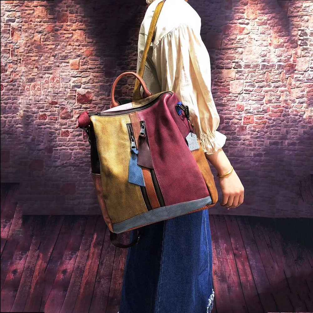 Women's Cowhide Leather Backpack