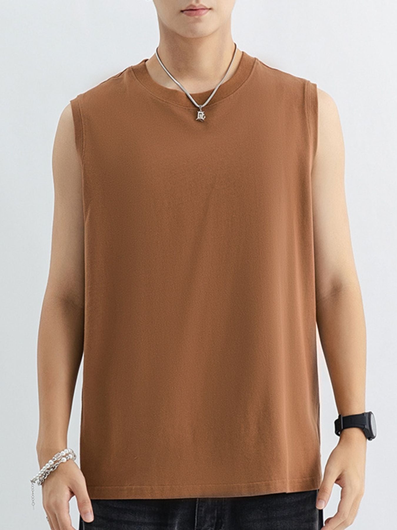 Men's Plus Size Round Neck Tank