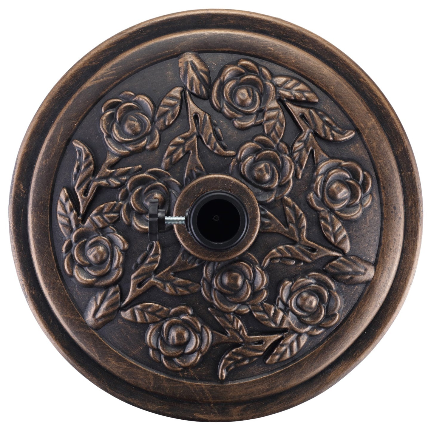 Ainfox Heavy Duty Umbrella Base Round Patio Umbrellas-Stand for Outdoor, Lawn and Garden, Bronze
