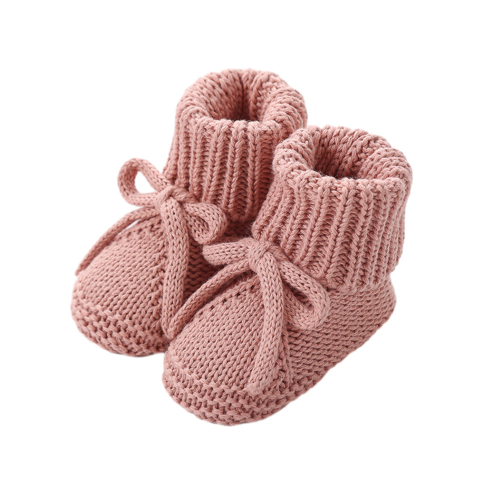 Bow-tie Strap Knitted Toddler Shoes