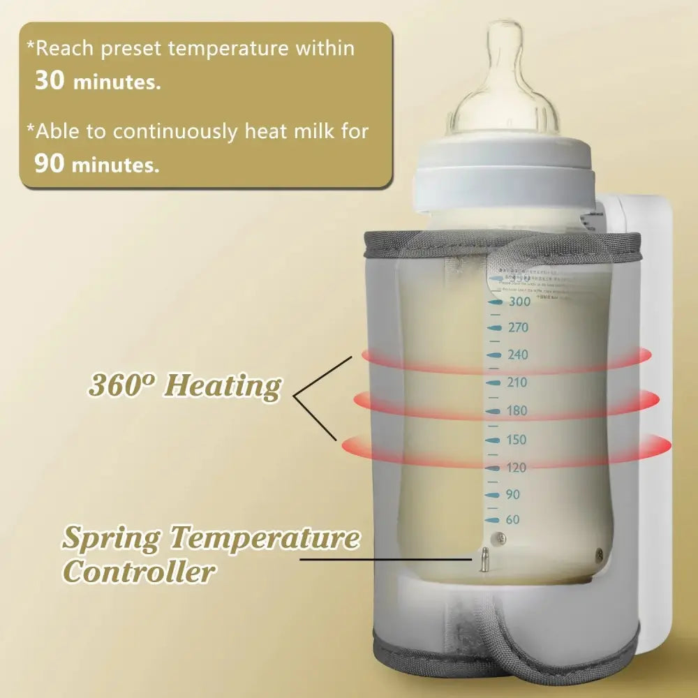 Portable Usb Baby Bottle Warmer with 6 Digital Heat Levels