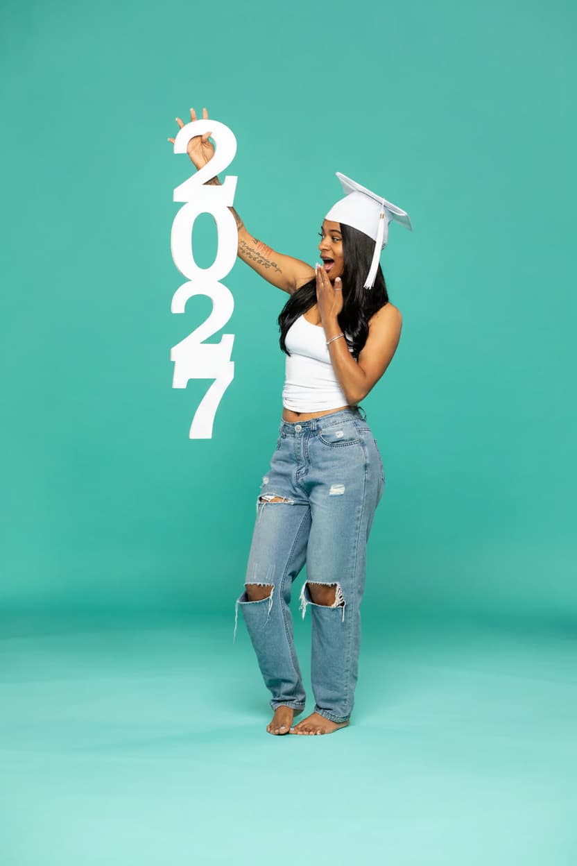 36 inch 2027 Vertical Wood Photo Prop Sign | "LOVE our props!"