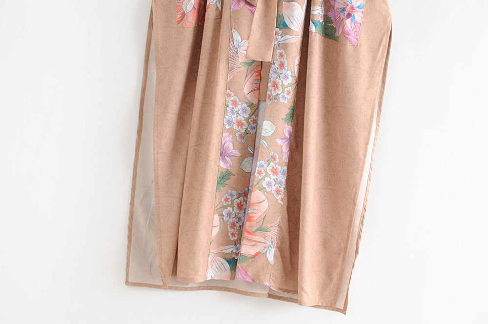 Peacock Print Kimono Cardigan Jacket Streetwear Loose Fit