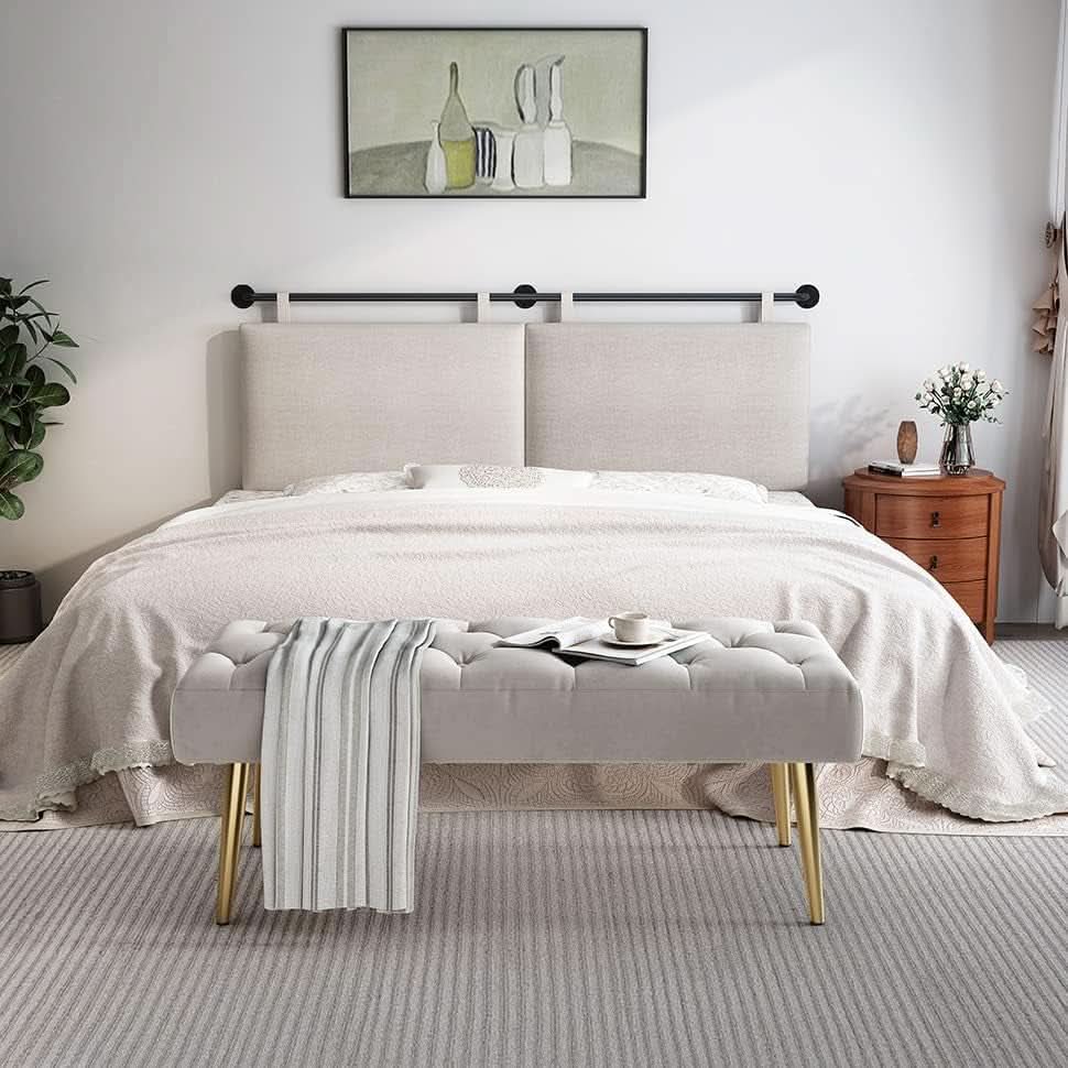 Adjustable Wall Mounted Queen Size Headboard with Tufting