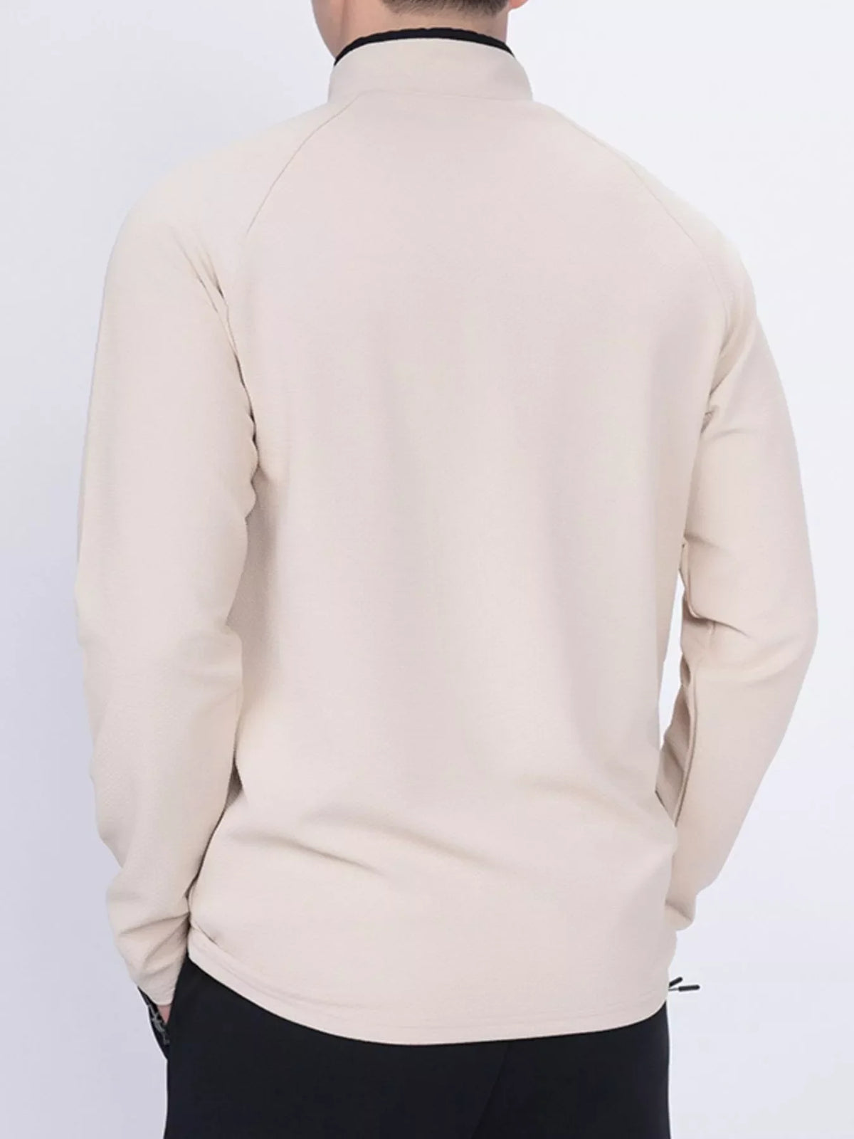 Men's Plus Size Casual Long Sleeve Quarter Zip T-Shirt