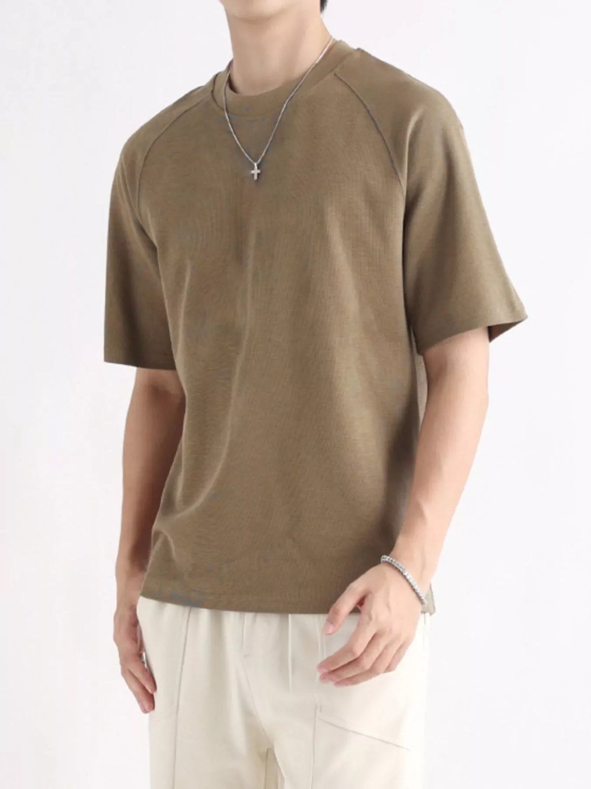 Men's Plus Size Relaxed Fit Solid Color T-Shirt