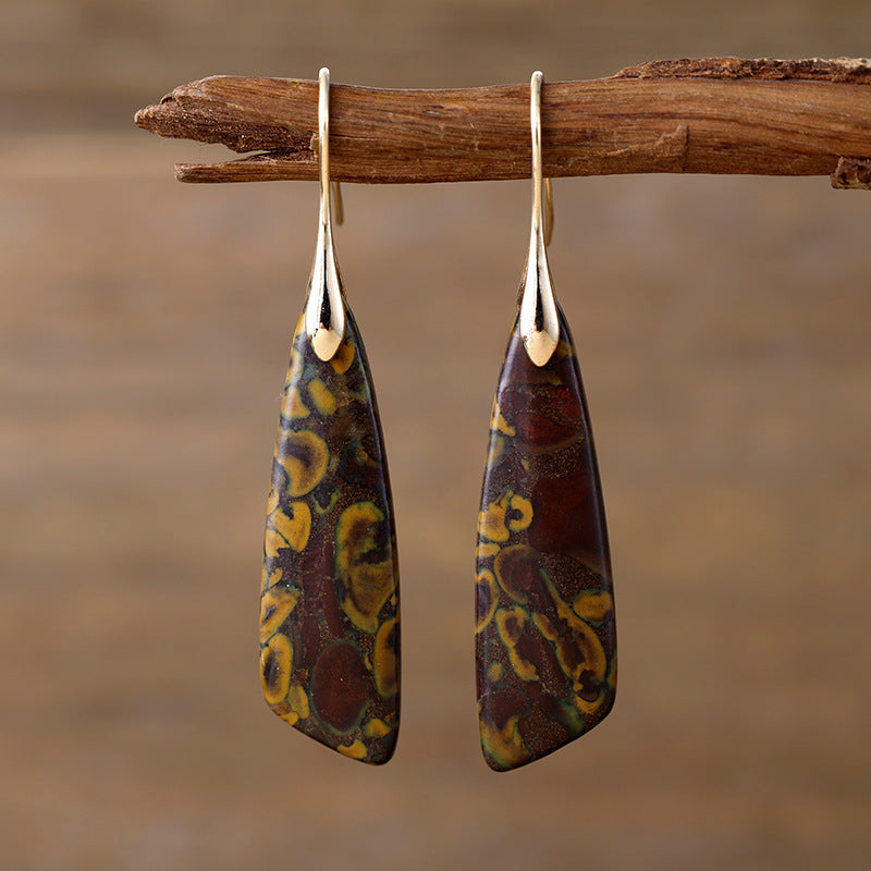 Bohemian Emperor Stone Geometric Pendant Earrings