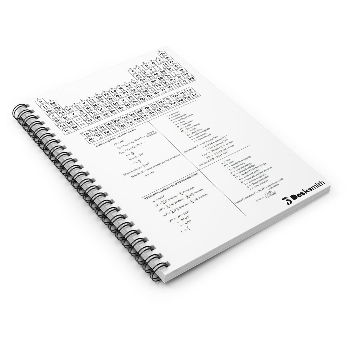 Periodic Table Chemistry Spiral Notebook — Ruled