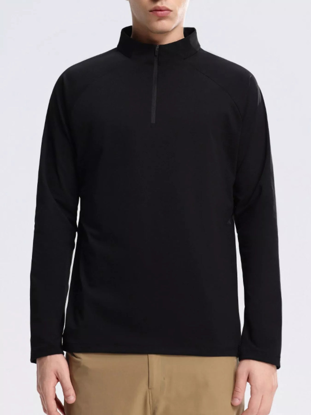 Men's Plus Size Half-Zip Long Sleeve Sweatshirt