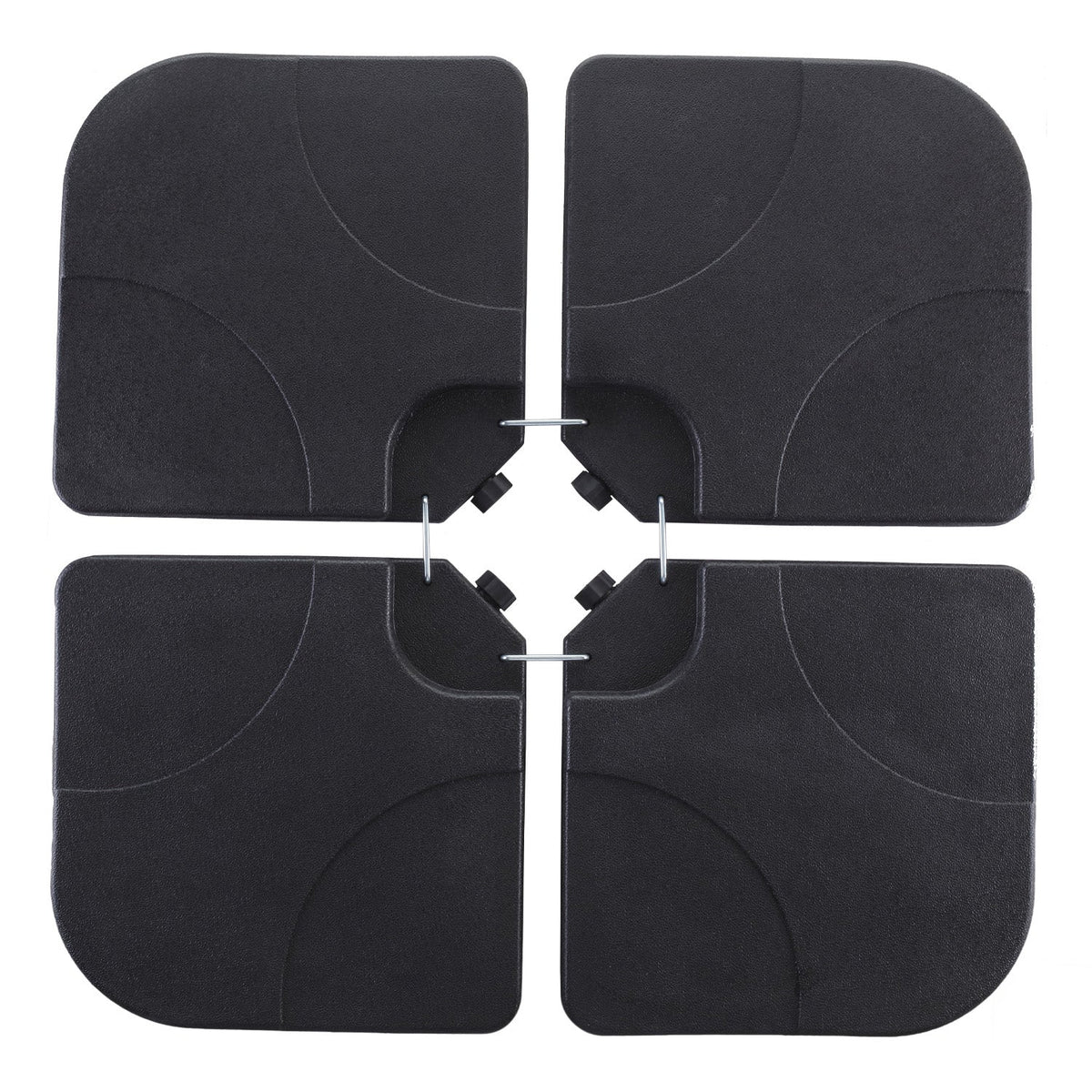 Ainfox 220 lb Weighted Umbrella Base Fillable Patio Umbrella Stand Waterproof Holder 4 Pack Weights Black